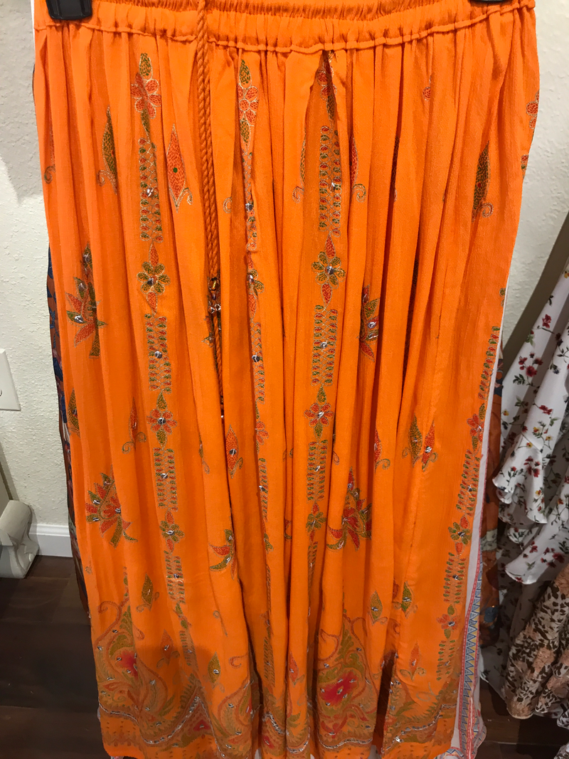 Indian orange skirt